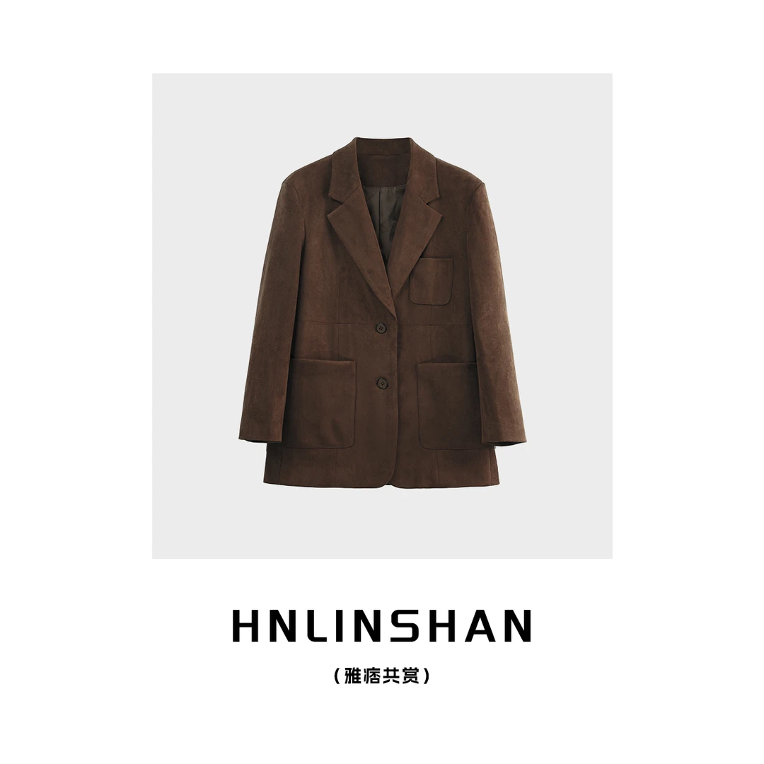 【雅痞共赏】仿麂皮竞版宽松舒适西装外套LS30415403