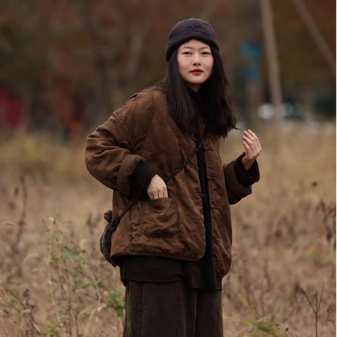 衣路38287加厚夹棉原创复古盘扣保暖棉衣