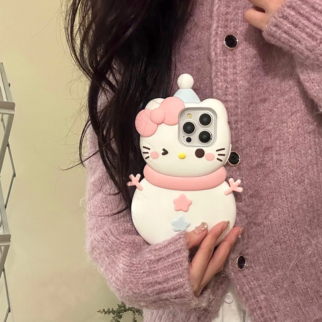 立体小熊雪人美乐蒂kt适用iphone14手机壳苹果15promax/12/13卡通