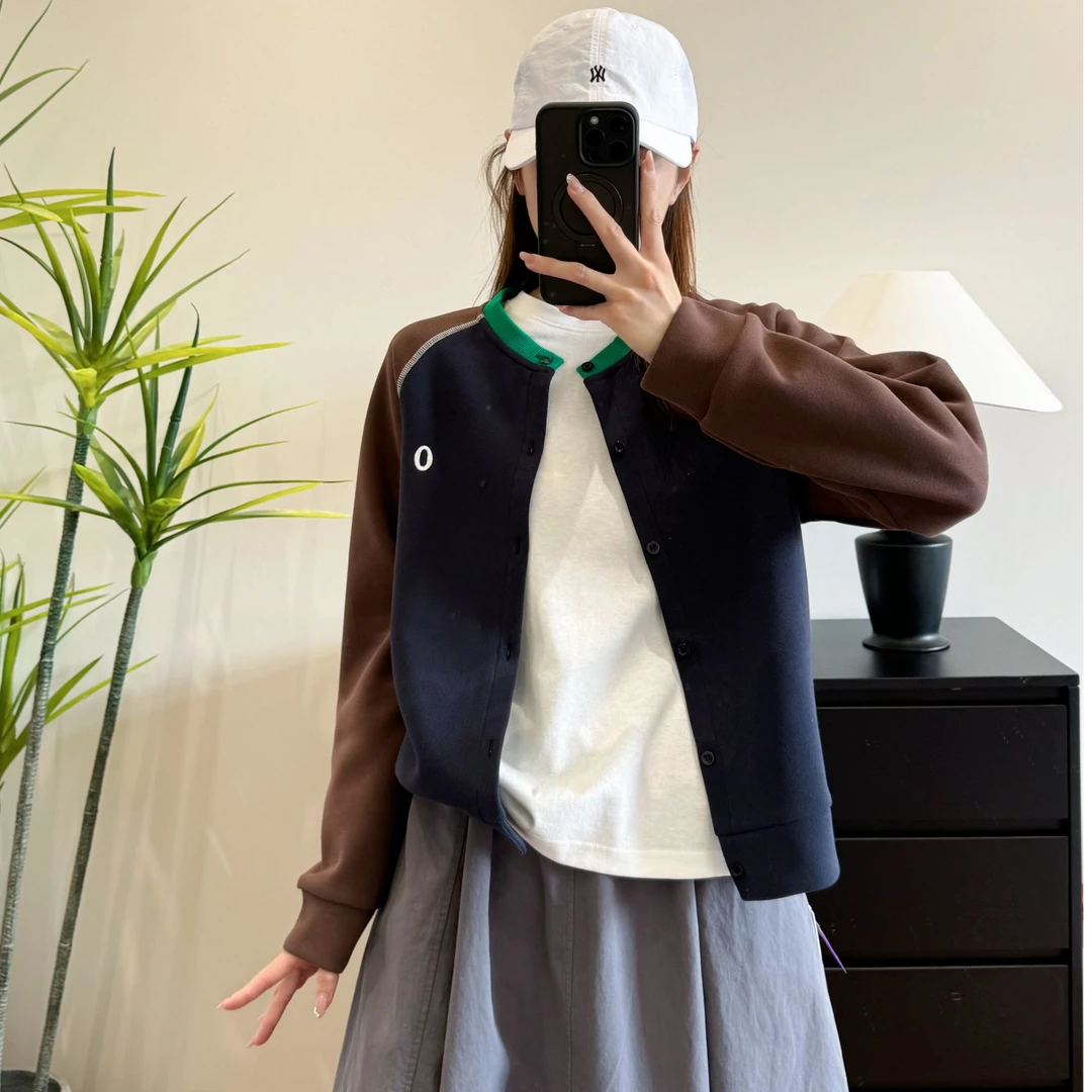 大福家-【街角故事】美式街头风复古撞色插肩袖棒球服外套