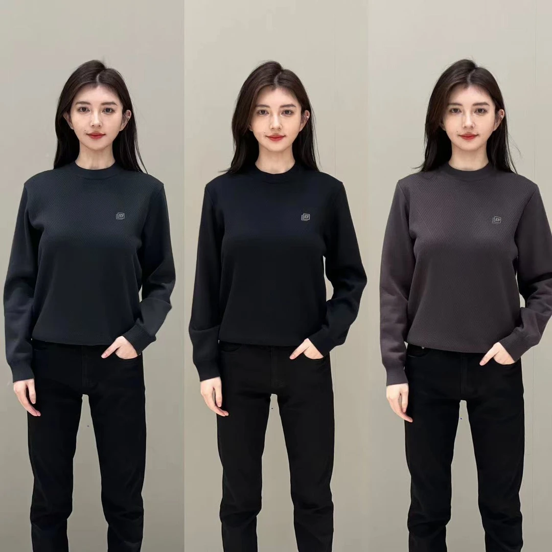 T&X/梯形2025男士冬季新款加绒加厚保暖一体绒休闲舒适毛衫（0037）