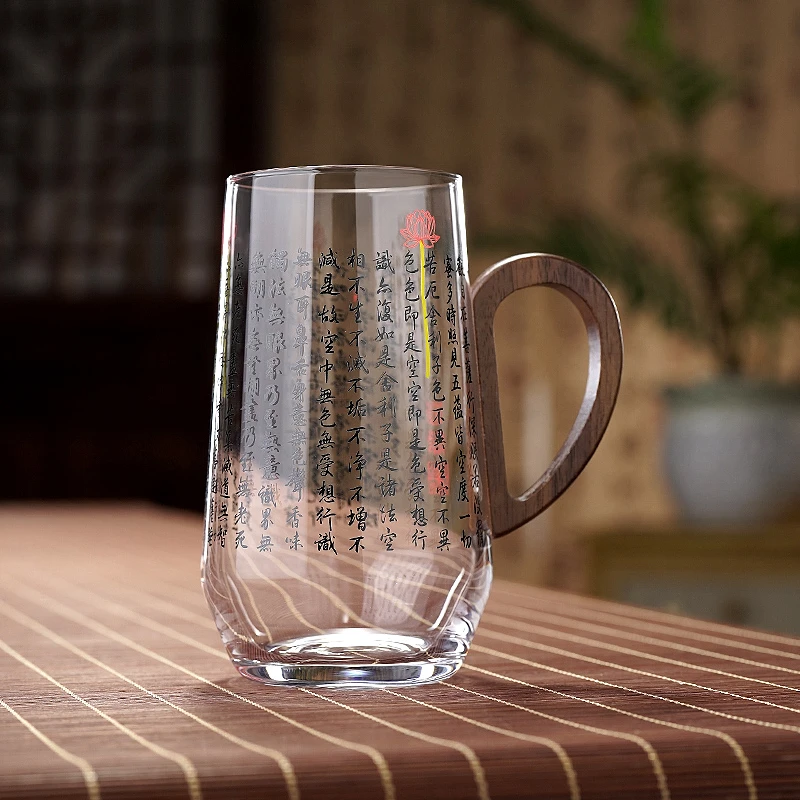 耐热过滤创意杯子办公泡茶杯木把泡绿茶专用水杯男士玻璃水杯