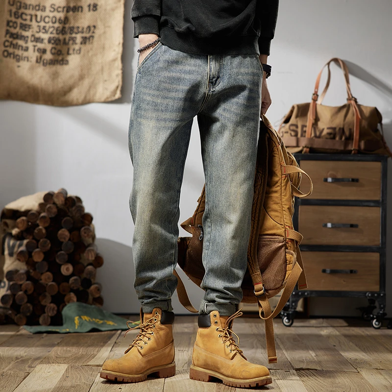 复古工装裤子男宽松直筒2024年新款春夏季大码男士男款牛仔裤长裤