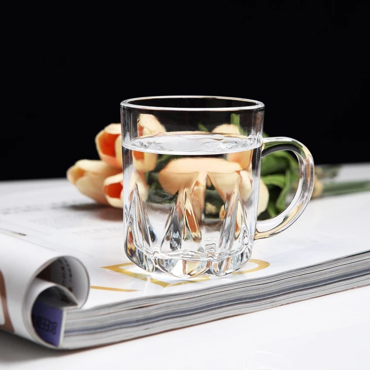 冰凌把杯精品防摔隔热透明水晶玻璃茶杯啤酒杯咖啡饮水杯241杯子