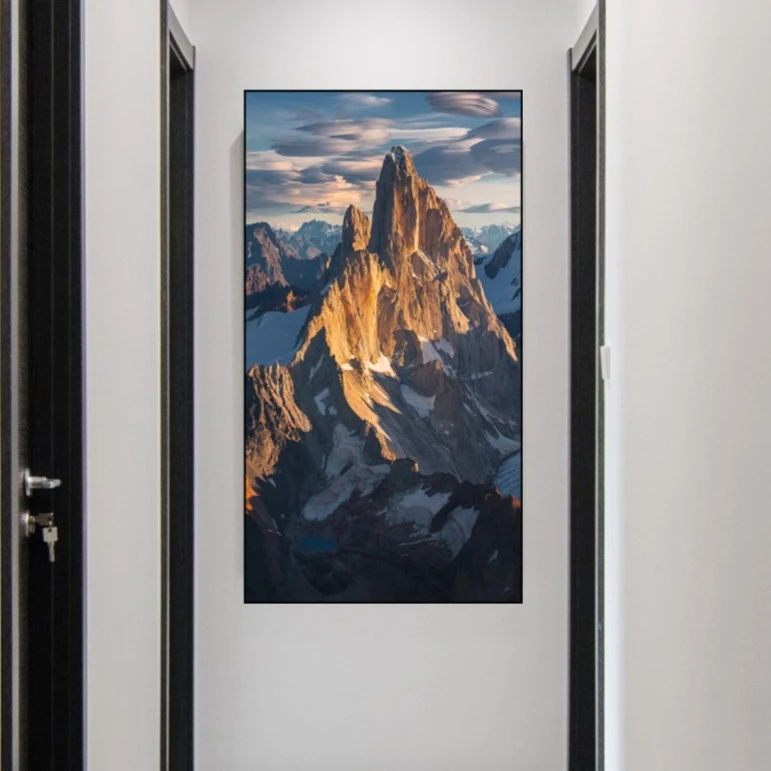 现代风景落地画山锋背有靠山玄画关餐厅画大气高级装饰画挂画