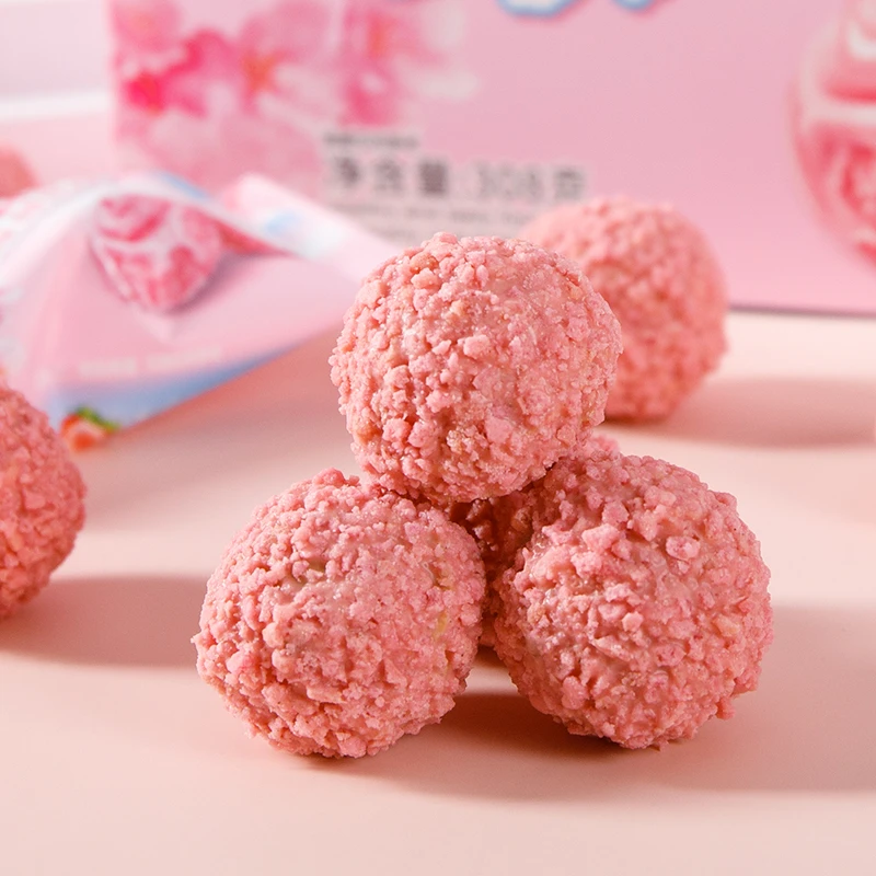 爆浆曲奇小丸子散装20包60包巧克力糖果夹心饼干网红零食草莓味