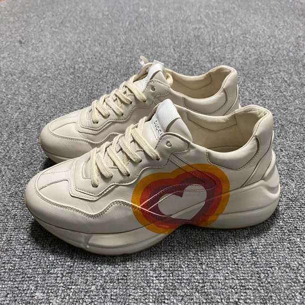 95新/36码/古驰/Gucci/橙色爱心印花老爹鞋/BF00216