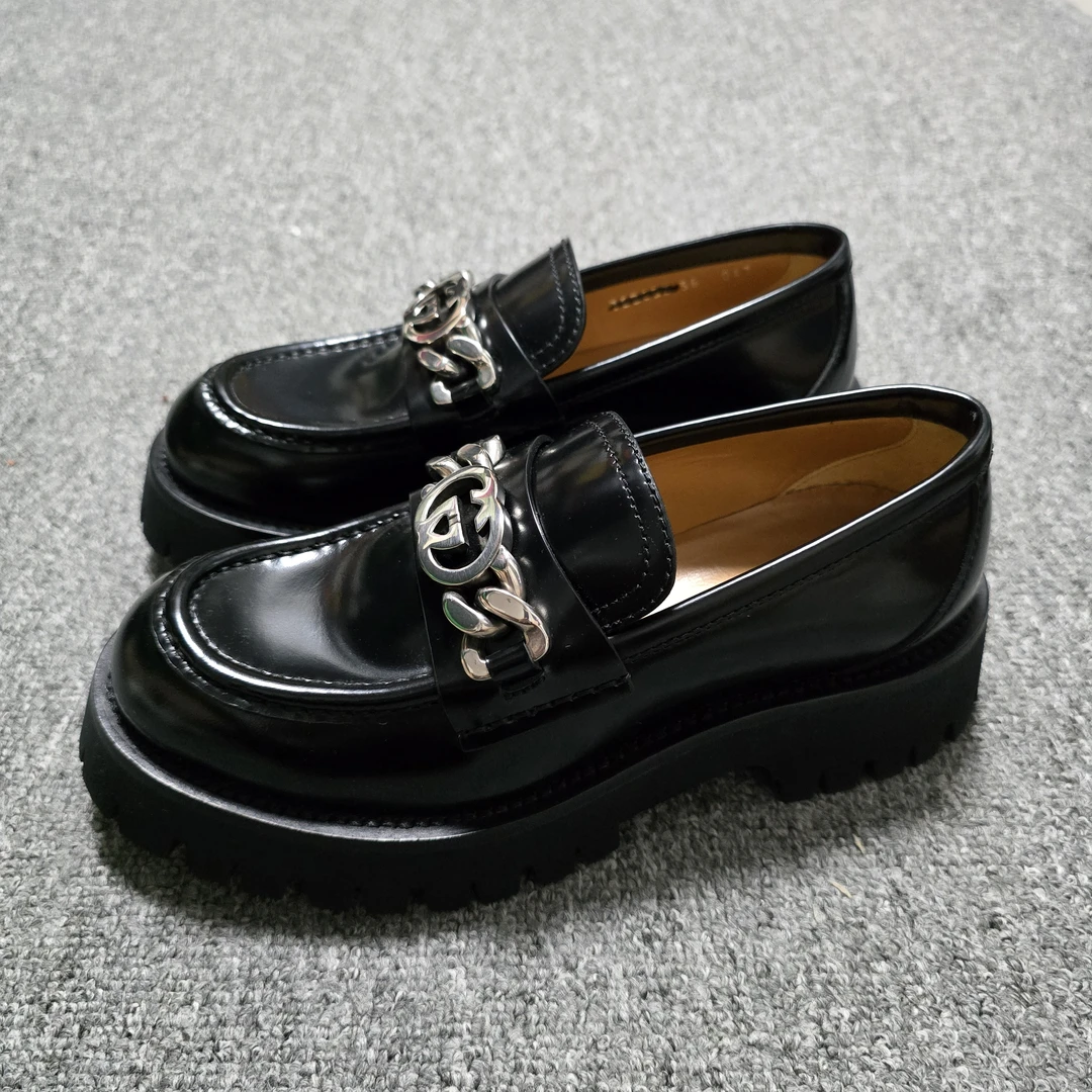 全新/36码/古驰/Gucci/双G链条扣厚底乐福鞋/BF00347