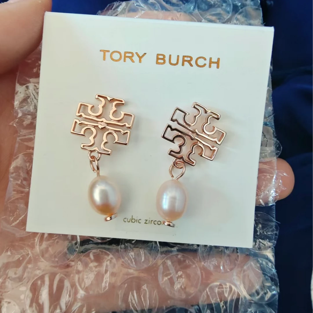 【店铺专属】现货TORY BURCH/汤丽柏琦女士双T 镂空LOGO耳环