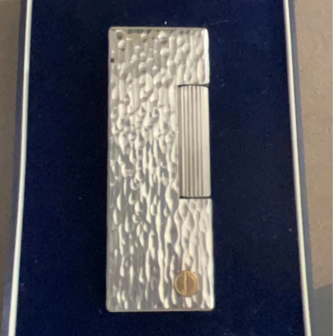 DXL5代银色陨石坑充气打火机