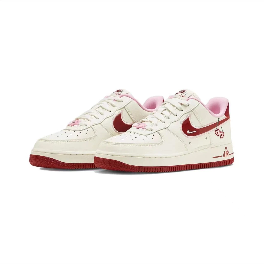Nike AF 1 Low 情人节限定 低帮板鞋 女款 白粉红 FD4616-161白红