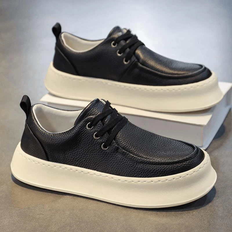 男鞋夏季增高百搭休闲板鞋男士皮鞋软底耐磨小白鞋潮鞋