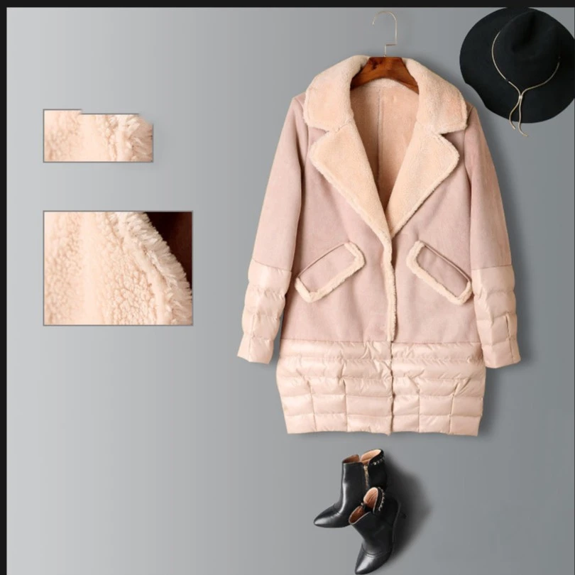 8049  欧洲外套女2023冬装新款时尚拼接修身外套