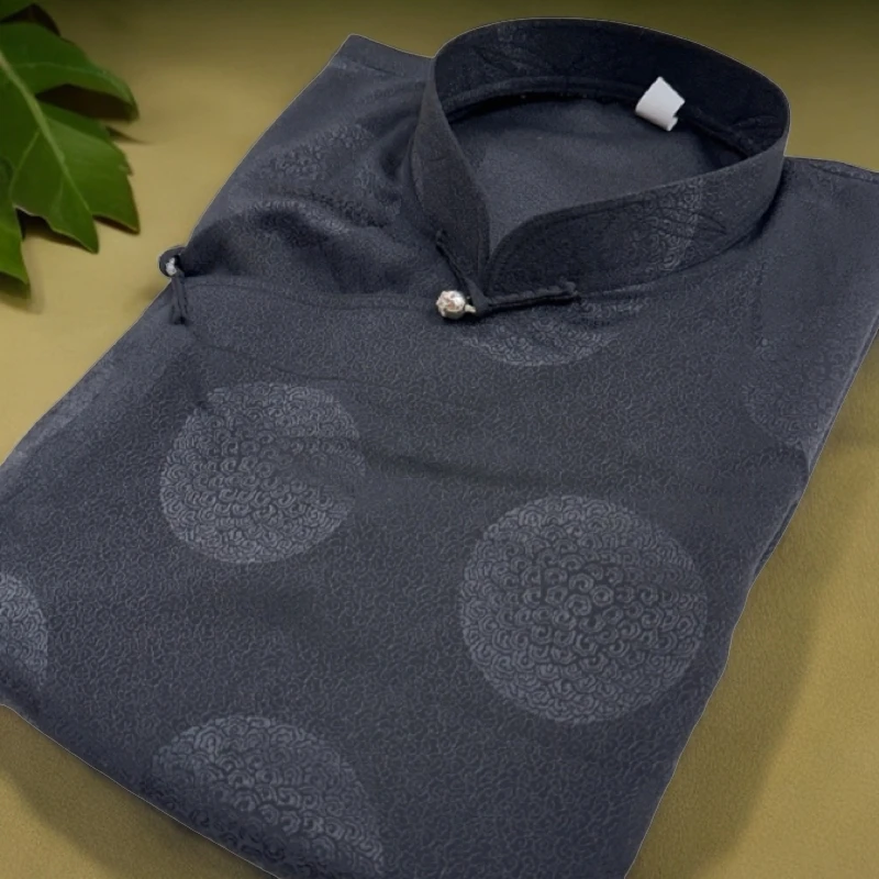 女士正肩藏式衬衫 时尚速干百搭长袖民族服饰衬衣