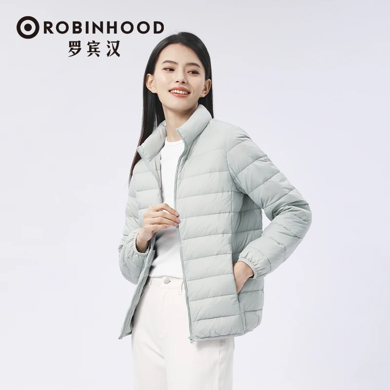 罗宾汉轻薄款立领羽绒服女修身百搭时尚百搭老钱风女装户外休闲