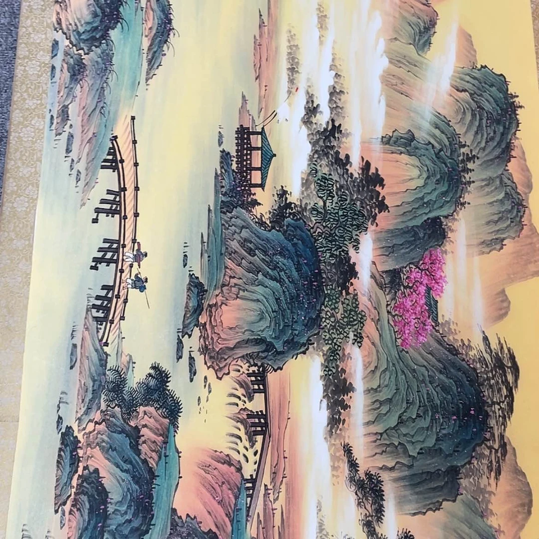 【闪购商品】绘画认证原创山水画带证书限购一单多拍无效!