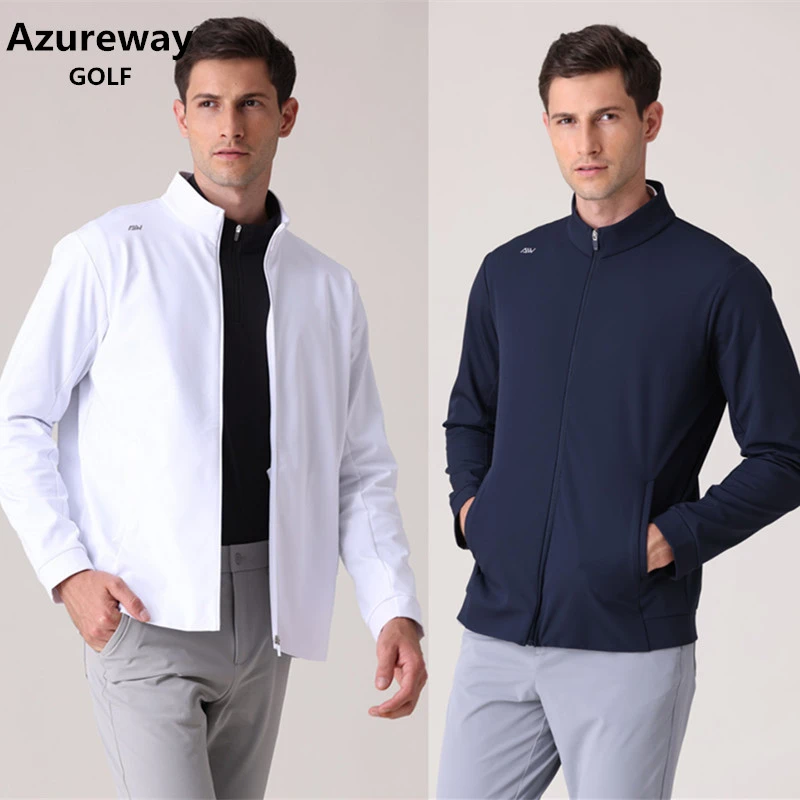 Azureway高尔夫薄绒男风衣新款防风防泼水保暖外套GOLF运动球上衣
