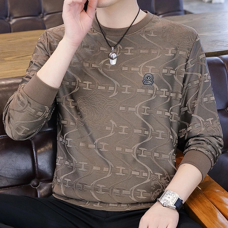 【爆款】秋冬季高档卫衣男士潮牌百搭打底衫长袖T恤打底衫上衣服-FF