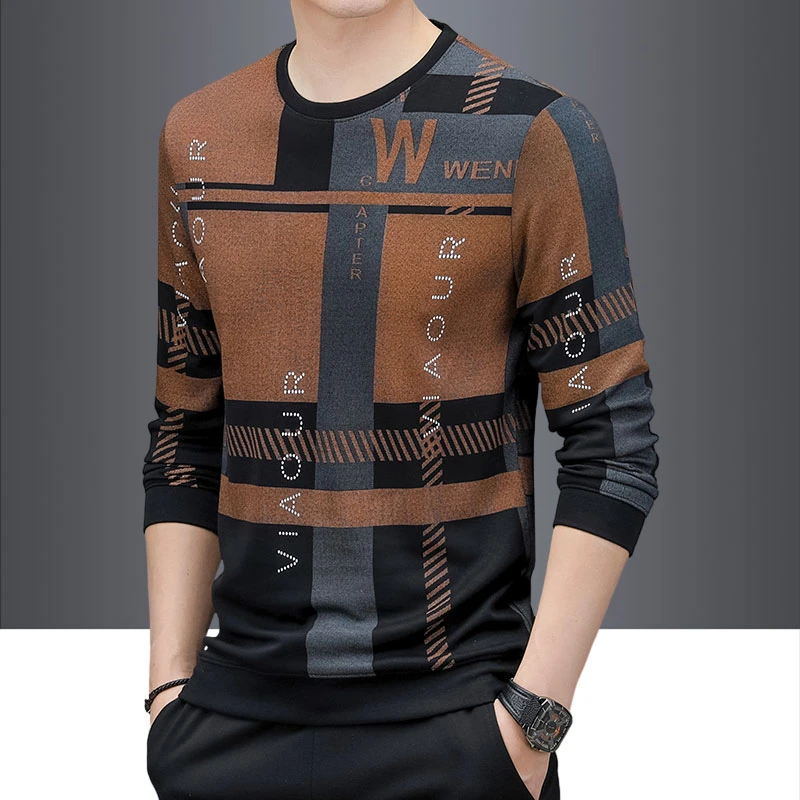 【爆款】秋冬季新款男士长袖T恤伯思凯个性潮流时尚百搭打底衫男款W