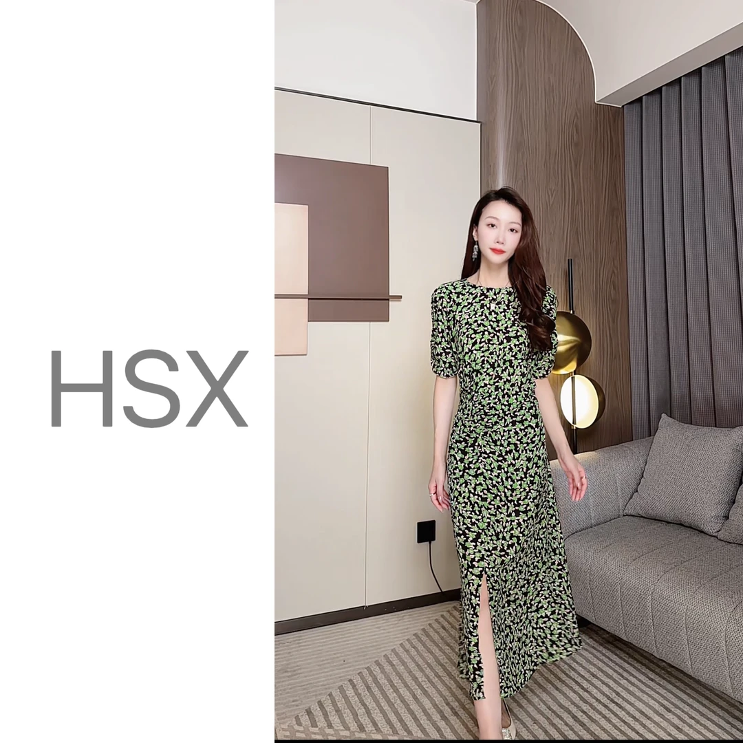 Hangsixiang.小爽【赴约洱海】纯欲显瘦碎花法式女神连衣裙8886