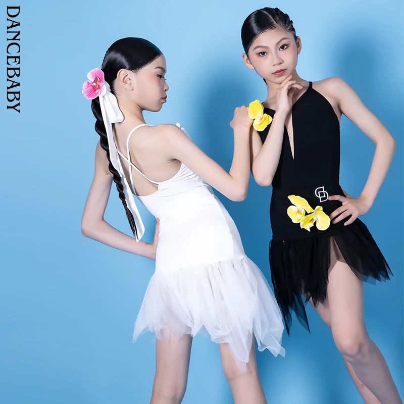 Dancebaby林意涵同款新款高级感拉丁舞服女童2024吊带套装DAS565X