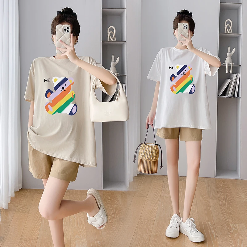 【漆梦】孕妇装夏款上衣孕妇短袖t恤夏季薄款大码宽松孕妇半袖女