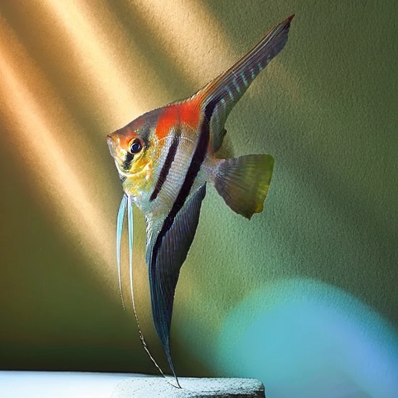 埃及神仙鱼燕鱼秘鲁小型淡水红背红头三色雪燕熊猫活体热带观赏鱼