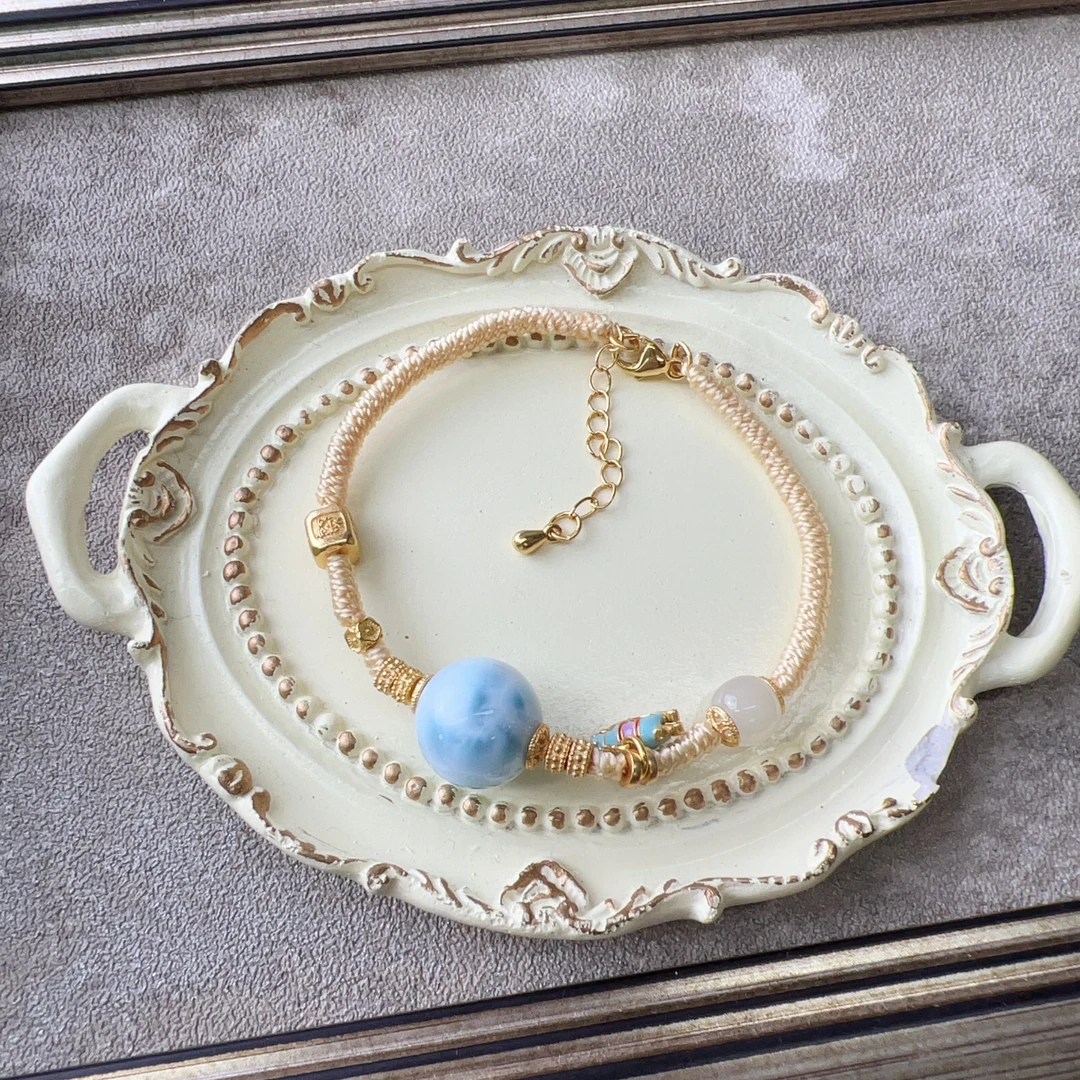 12mmS925银海纹石手绳17+4cm