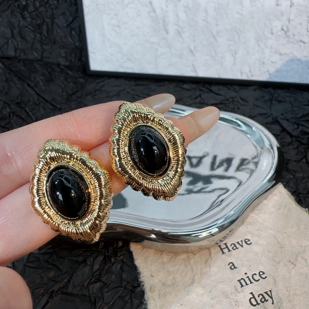 铜合金耳饰 欧美时尚轻奢复古夸张气质耳钉