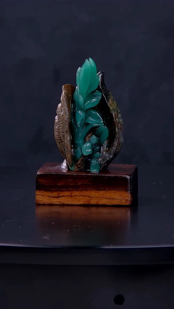 【闪购商品】四川石雅安老绿多肉摆件