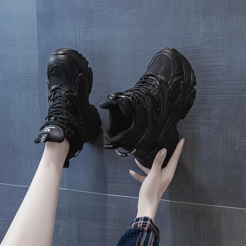 增高9cm老爹鞋女小白鞋2024年春秋季运动休闲厚底松糕9295-1