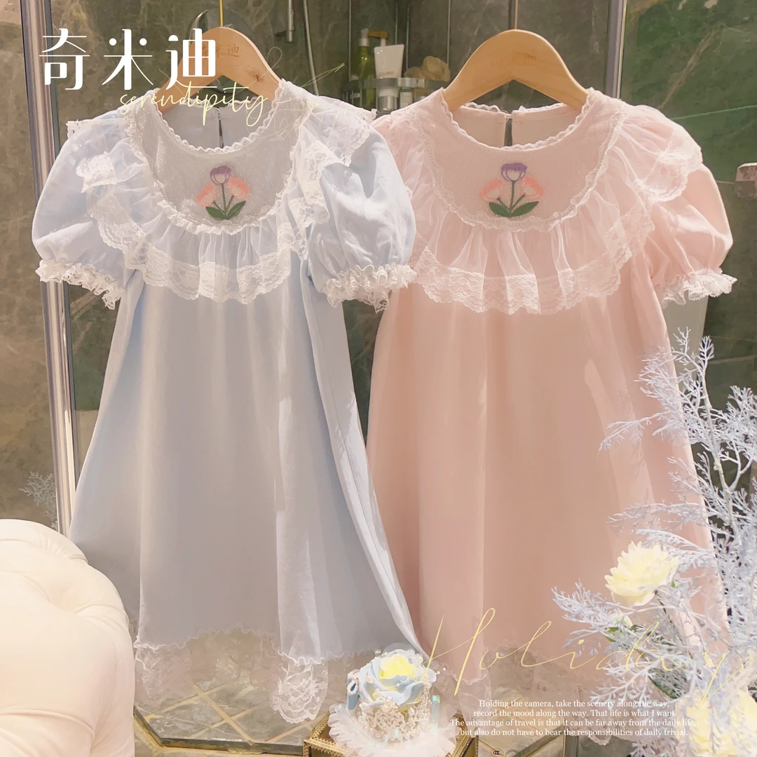 现货【郁金香】奇米迪女童睡裙公主风睡衣裙可外穿2023夏24185