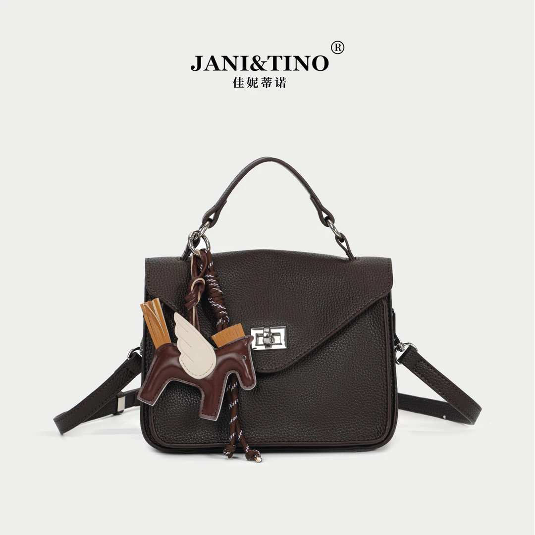 【马哥专属】JANITINO轻奢百搭休闲时尚单肩斜跨包3938乌木咖