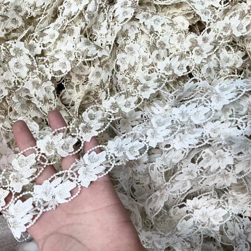 沐润窗饰新款水溶花边抱枕沙发花边装饰侧边配纱花边