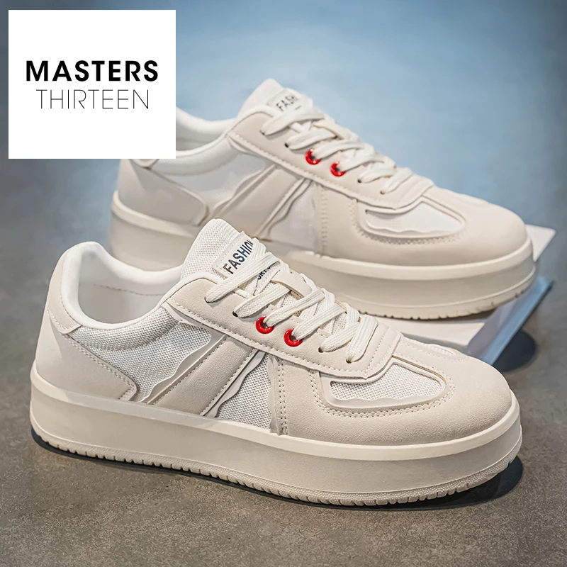 秋季男鞋网面透气休闲鞋厚底防滑耐磨德训鞋男款百搭运动鞋-WZ215