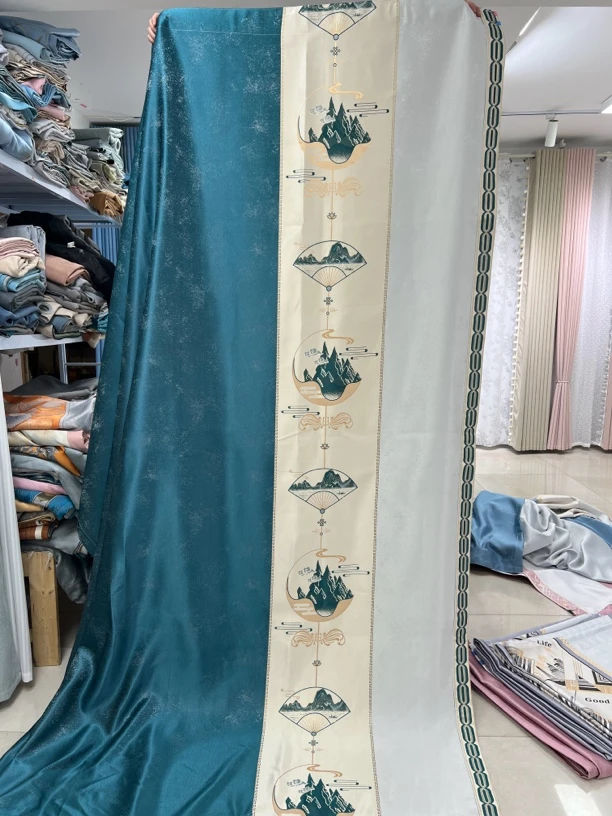 401编号成品窗帘，5米对开挂钩，高度2.7米