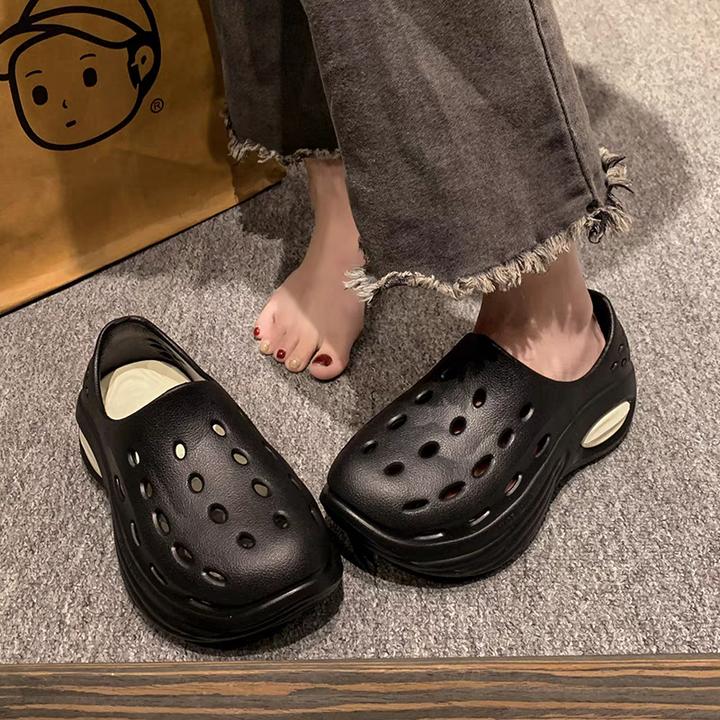 云枕网红凉鞋外穿洞洞鞋厚底防滑包头休闲百搭情侣夏季学生ins