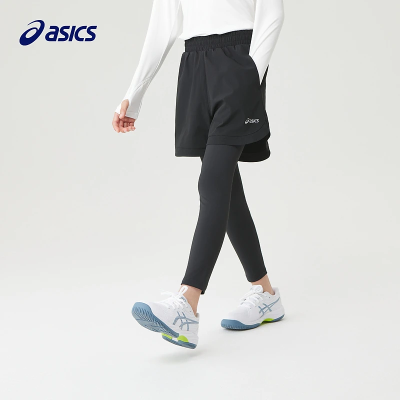 Asics亚瑟士儿童装春秋季女童吸湿排汗跑步运动长裤333231084026