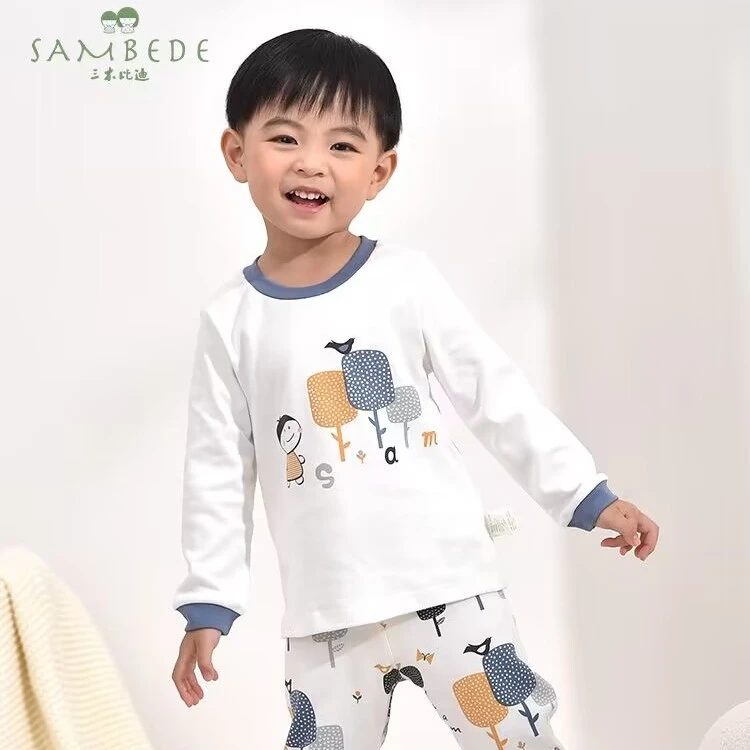 SAMBEDE/三木比迪宝宝秋衣秋套装儿童男童保暖婴儿衣服女童睡衣