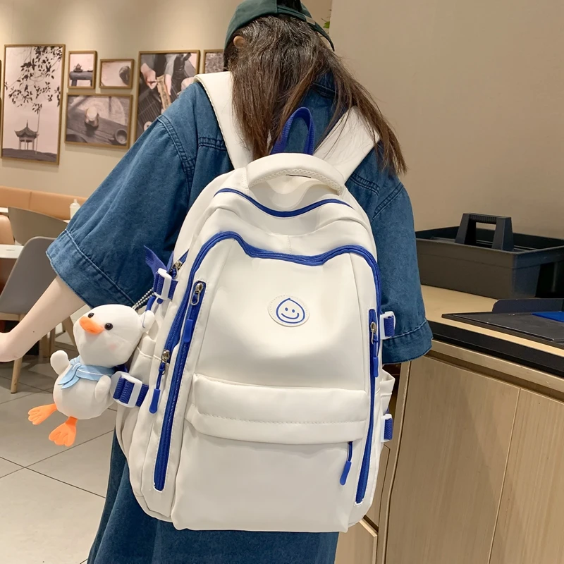 学生书包女日系高中生初中生大容量背包韩版ins复古简约双肩包男