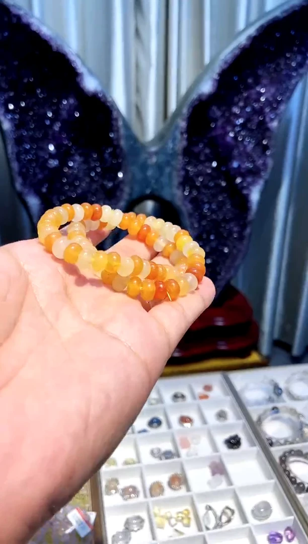 【闪购商品】水晶·未镶嵌金丝玉算盘8mm+