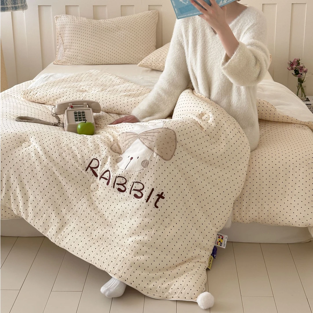 【月光】Baby house原创 全棉双层纱子母被保暖春秋冬被单双人宿舍