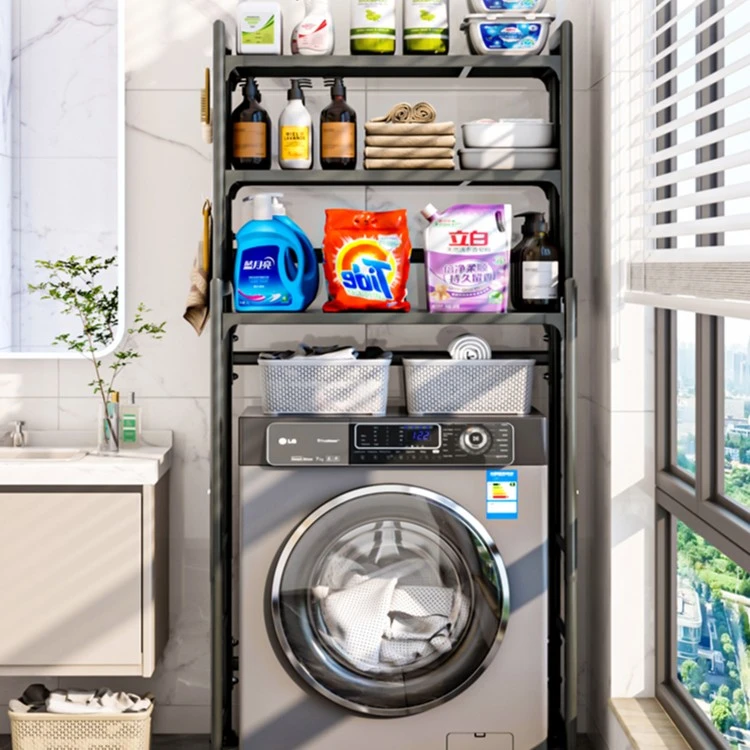 洗衣机置物架浴室架卫生间伸缩马桶上方储物滚筒洗手间落地收纳柜