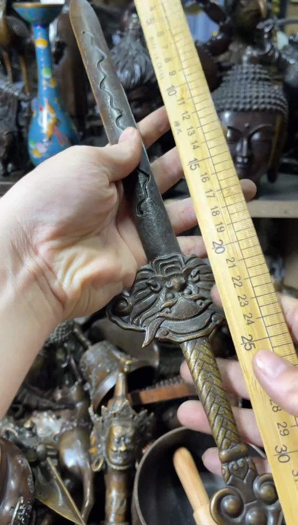 【闪购商品】铜七星剑案台摆件 把玩物件