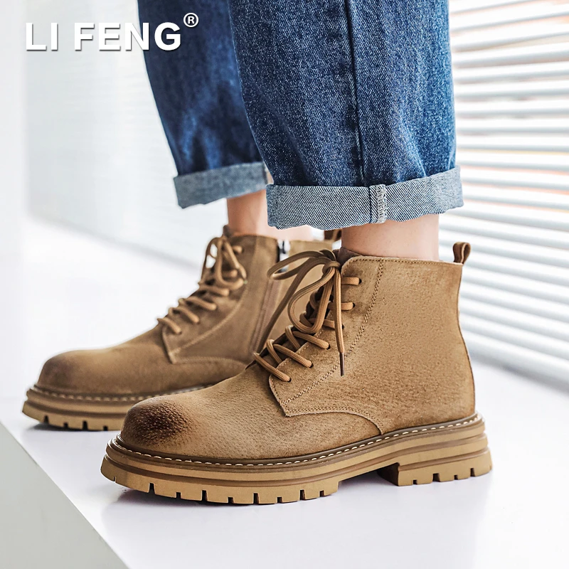 真皮男鞋冬季马丁靴鞋子男款男士鞋高颜值皮鞋英伦工装靴潮鞋时尚