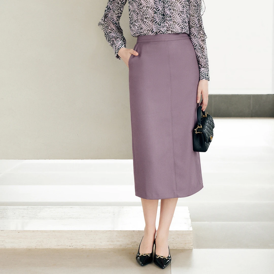 颜域知性通勤半身裙2025秋季轻熟风包臀中长款半裙女