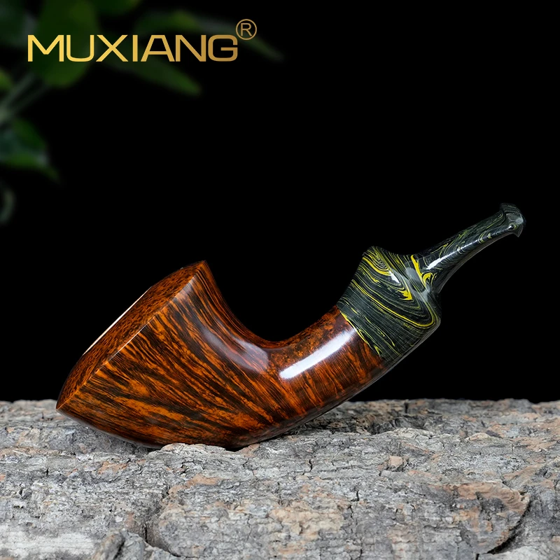石楠木手工斗男士自由式小号角烟斗实木老式传统过滤专用烟具配件
