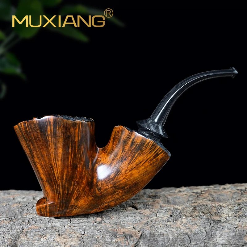 MUXIANG/木香进口石楠木烟斗手工自由式双瘤皮斗老式烟斗男士专用
