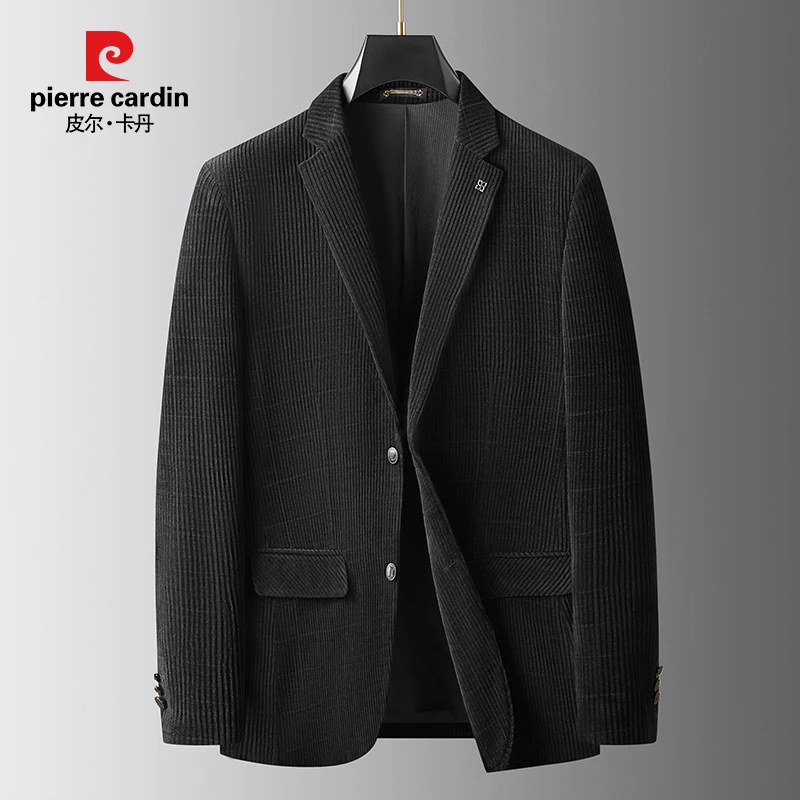 皮尔卡丹【轻奢西装】新款商务男士外套大码宽松高档时尚男装6556