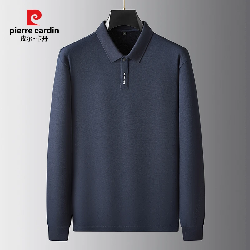 皮尔卡丹【大码男装】春季高档翻领长袖品质弹力大码男士上衣82663